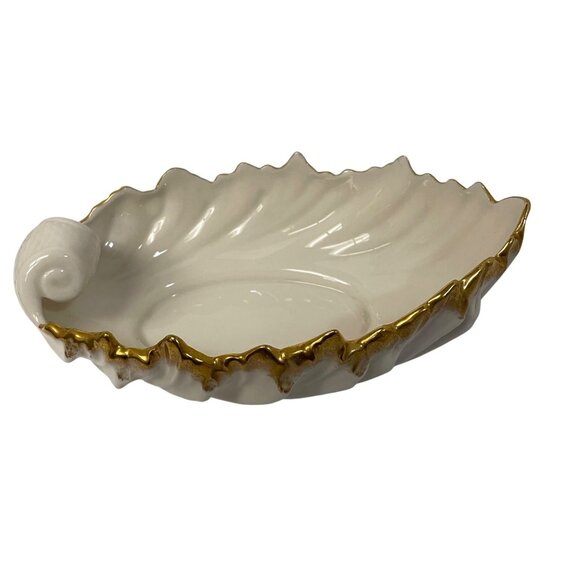 Lenox Shell Shaped Porcelain Dish With Gold Trim 95-86 - Picture 9 of 11
